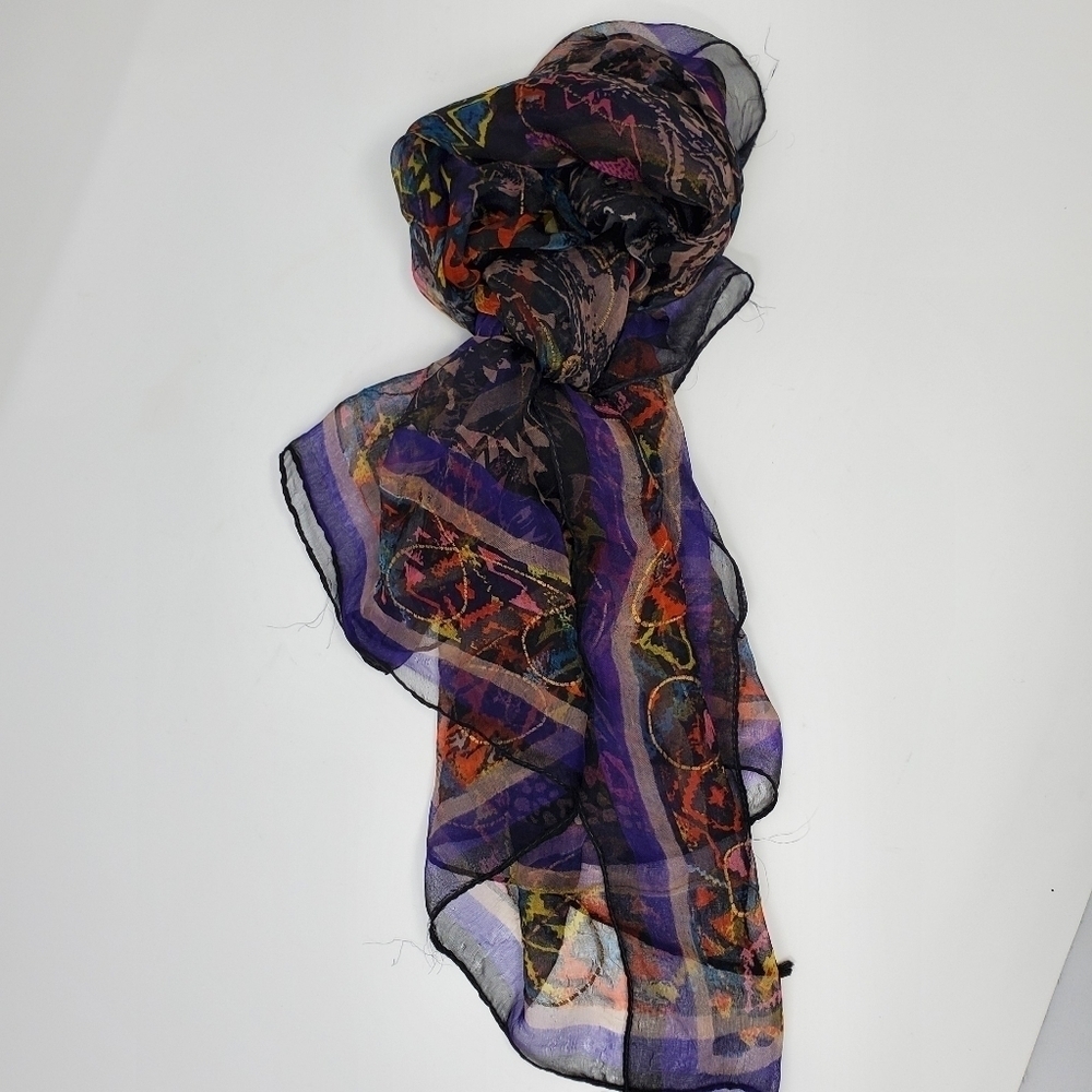 Sheer Colorful Scarf - Picture 8 of 11